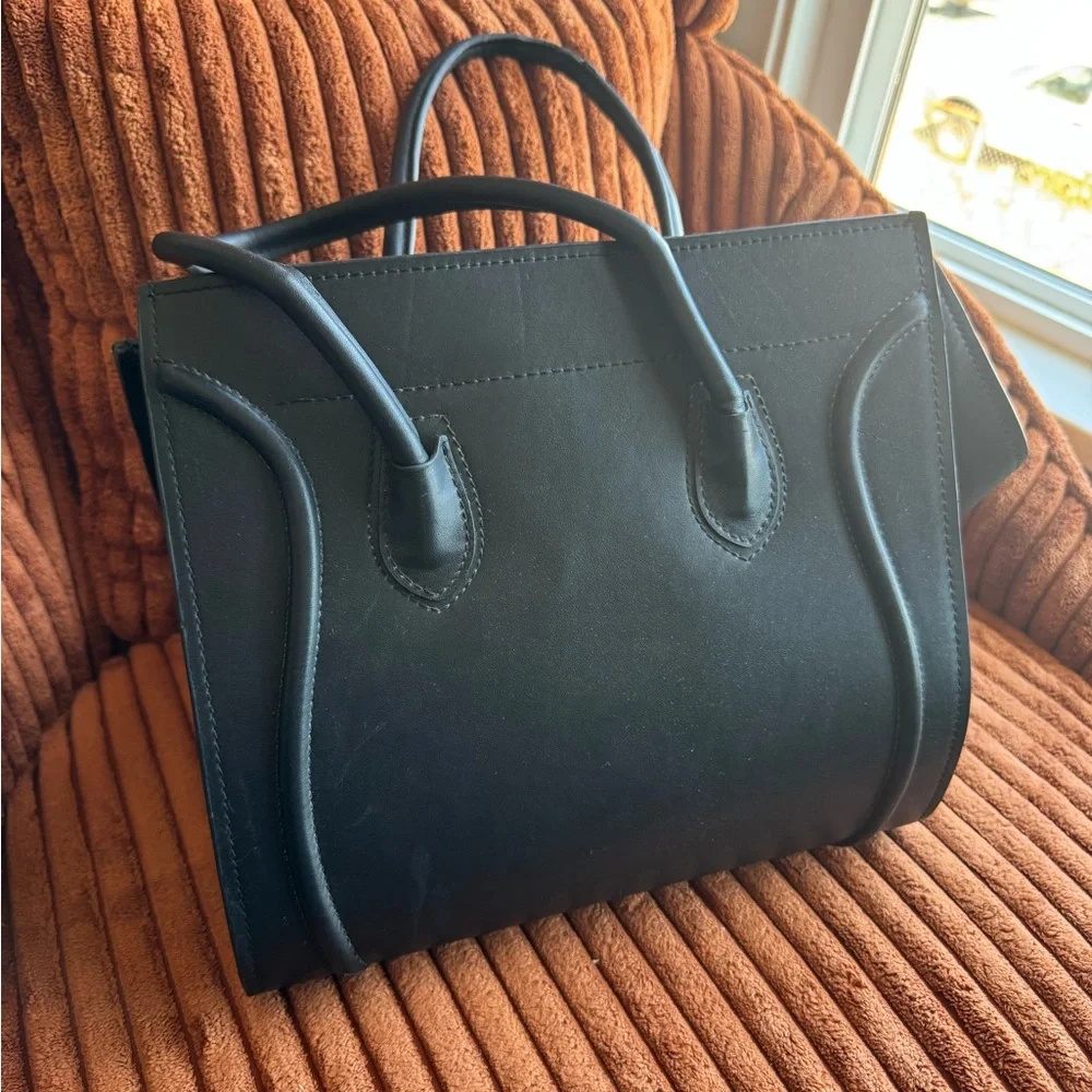 Celine Black Leather Mini Luggage Tote